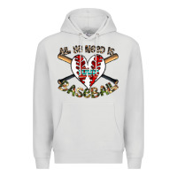 Dove Grey all you need is love baseball Premium Hoodie - CowhideDigitalArt