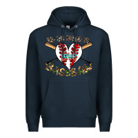 Navy all you need is love baseball Premium Hoodie - CowhideDigitalArt