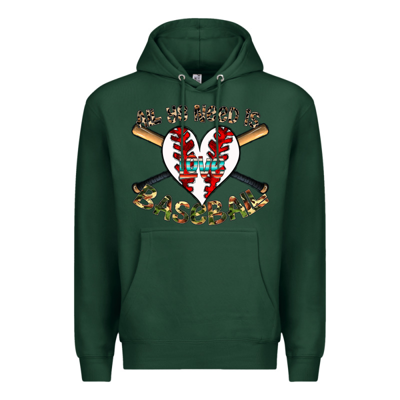 All You Need Is Love Baseball Premium Hoodie by CowhideDigitalArt | Teevron