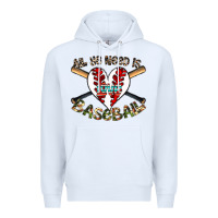 White all you need is love baseball Premium Hoodie - CowhideDigitalArt