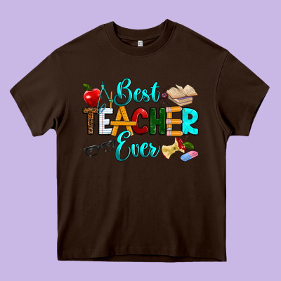 Best Teacher Ever Heavy Core Tee Designed By Ranaportraitstore
