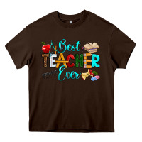 Chocolate Brown best teacher ever Heavy Core Tee - RanaPortraitStore