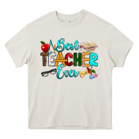 Cream best teacher ever Heavy Core Tee - RanaPortraitStore
