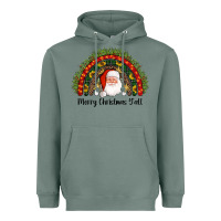 Sage merry christmas y'all santa rainbow Heavyweight Hoodie - AdoDesignShop