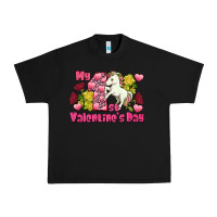Black My first Valentine's Day Unicorn Urban Heavy Tee - FaDigitalArtStudio