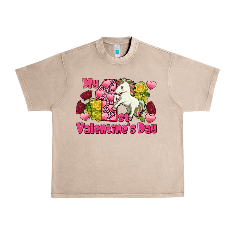My First Valentine's Day Unicorn Urban Heavy Tee by FaDigitalArtStudio | Teevron