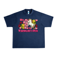Navy My first Valentine's Day Unicorn Urban Heavy Tee - FaDigitalArtStudio