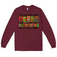 Burgundy merry christmas Long Sleeve Tee - FaDigitalArtStudio