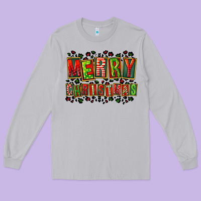 Merry Christmas Long Sleeve Tee Designed By Fadigitalartstudio