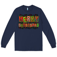 Navy merry christmas Long Sleeve Tee - FaDigitalArtStudio