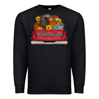 Black thanksgiving truck turkey pumpkin Premium Sweatshirt - AdoDesignShop