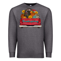 Charcoal Heather thanksgiving truck turkey pumpkin Premium Sweatshirt - AdoDesignShop