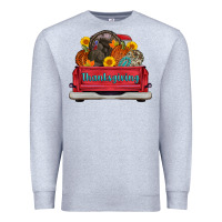 Heather Grey thanksgiving truck turkey pumpkin Premium Sweatshirt - AdoDesignShop