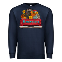 Navy thanksgiving truck turkey pumpkin Premium Sweatshirt - AdoDesignShop