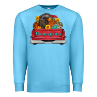 Ocean Blue thanksgiving truck turkey pumpkin Premium Sweatshirt - AdoDesignShop
