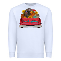 White thanksgiving truck turkey pumpkin Premium Sweatshirt - AdoDesignShop