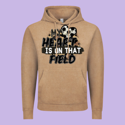 My Heart Is On That Field Soccer Vintage Hoodie Designed By Fadigitalartstudio