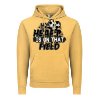 Vintage Mustard my heart is on that field soccer Vintage Hoodie - FaDigitalArtStudio