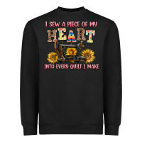 Black i sew a piece of my heart into every quilt i make Heavyweight Sweatshirt - AdoDesignShop