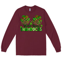 Burgundy Shake Your Shamrocks Long Sleeve Tee - FaDigitalArtStudio