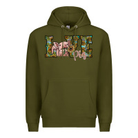 Army Green love pig Premium Hoodie - SublimationCraftShop