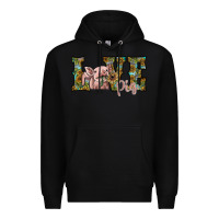 Black love pig Premium Hoodie - SublimationCraftShop