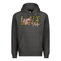 Charcoal Heather love pig Premium Hoodie - SublimationCraftShop