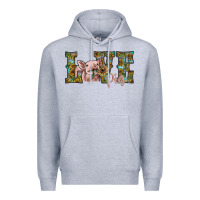 Heather Grey love pig Premium Hoodie - SublimationCraftShop