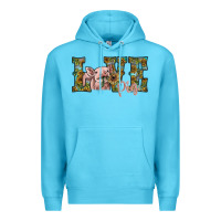 Ocean Blue love pig Premium Hoodie - SublimationCraftShop