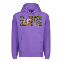 Purple love pig Premium Hoodie - SublimationCraftShop