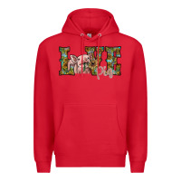 Red love pig Premium Hoodie - SublimationCraftShop