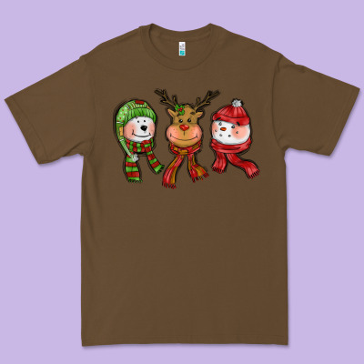 Christmas Reindeer Polar Bear Snowman Premium Tee Designed By Cowgirlartshop