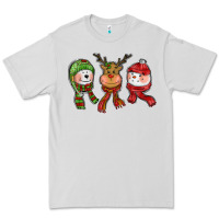 Dove Grey christmas reindeer polar bear snowman Premium Tee - CowGirlArtShop