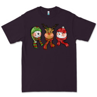 Plum christmas reindeer polar bear snowman Premium Tee - CowGirlArtShop