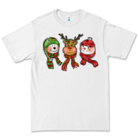 White christmas reindeer polar bear snowman Premium Tee - CowGirlArtShop