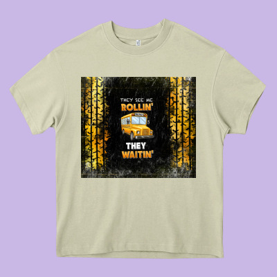 They See Me Rollin' They Waitin' School Bus Heavy Core Tee Designed By Tumblerdesignbyshophia