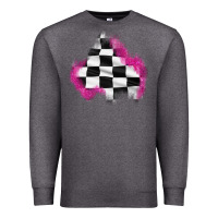 Charcoal Heather race flag glitter patch Premium Sweatshirt - AdoDesignShop