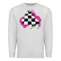 Dove Grey race flag glitter patch Premium Sweatshirt - AdoDesignShop