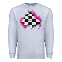 Heather Grey race flag glitter patch Premium Sweatshirt - AdoDesignShop