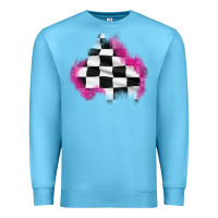 Ocean Blue race flag glitter patch Premium Sweatshirt - AdoDesignShop