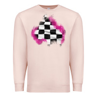 Pale Pink race flag glitter patch Premium Sweatshirt - AdoDesignShop