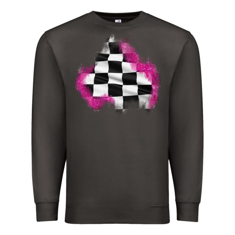 Race Flag Glitter Patch Premium Sweatshirt by AdoDesignShop | Teevron