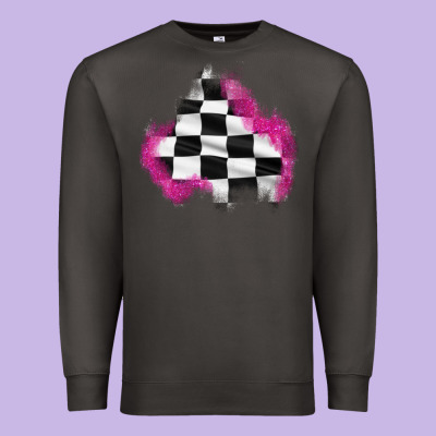 Race Flag Glitter Patch Premium Sweatshirt Designed By Adodesignshop