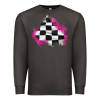 Smoke race flag glitter patch Premium Sweatshirt - AdoDesignShop
