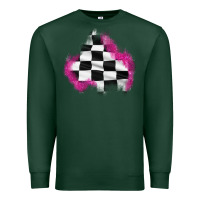 Sports Green race flag glitter patch Premium Sweatshirt - AdoDesignShop