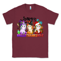 Burgundy happy hallothanksmas unicorn Classic Tee - CowGirlArtShop