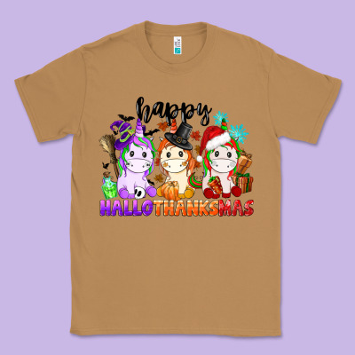 Happy Hallothanksmas Unicorn Classic Tee Designed By Cowgirlartshop