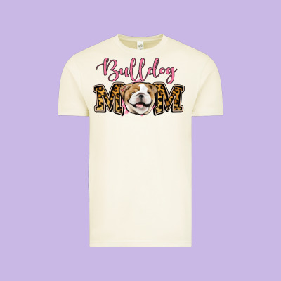 Bulldog Mom Vintage Tee Designed By Jasminsmagicworld