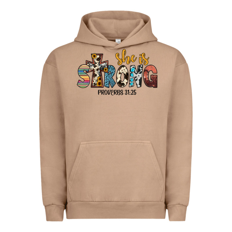 She İs Strong Proverbs 31 25 Urban Hoodie by JahusDesignShop | Teevron