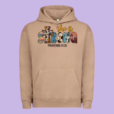 She İs Strong Proverbs 31 25 Urban Hoodie Designed By Jahusdesignshop